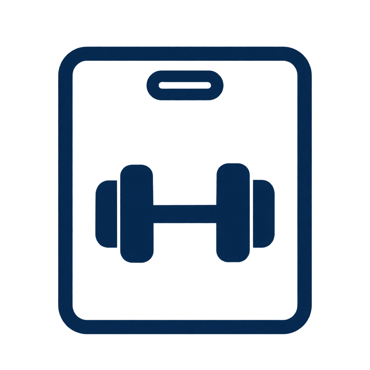 A gym pass with a dumbbell symbol.